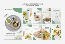 网页元素-绿色抹茶产品展示H5模板设计